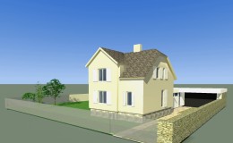 02_navržená přístavba RD včetně kamenné zdi