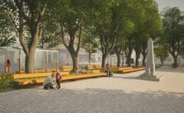 3- s lavičkama_revitalizace Náměstí Lišov